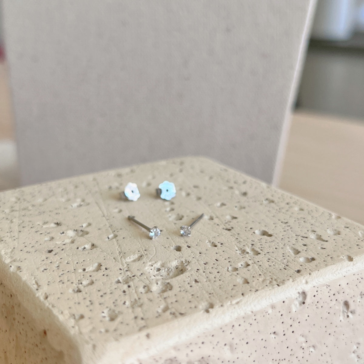 [ElanLuxe Jewelry]Delicate Solitaire Earrings