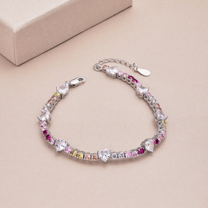 [ElanLuxe Jewelry]Romantic Heart Shape Round Cut Lover Bracelet