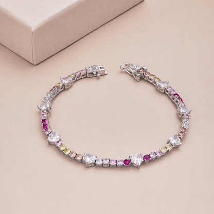 [ElanLuxe Jewelry]Romantic Heart Shape Round Cut Lover Bracelet