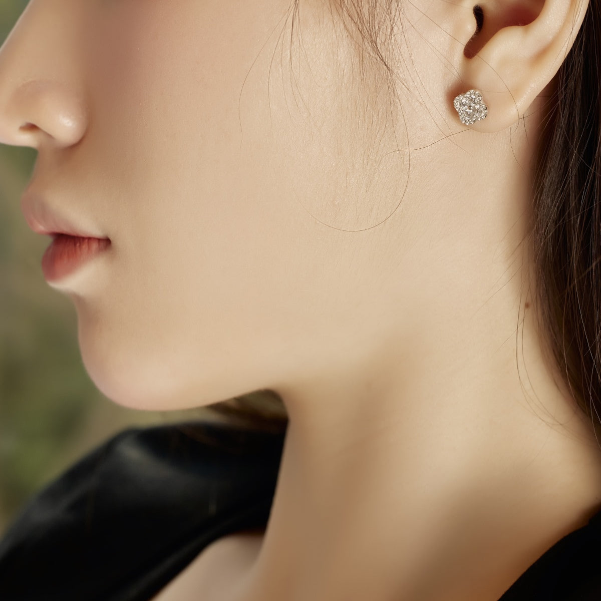 [ElanLuxe Jewelry]Four-Leaf Clover Flower Shaped Earrings