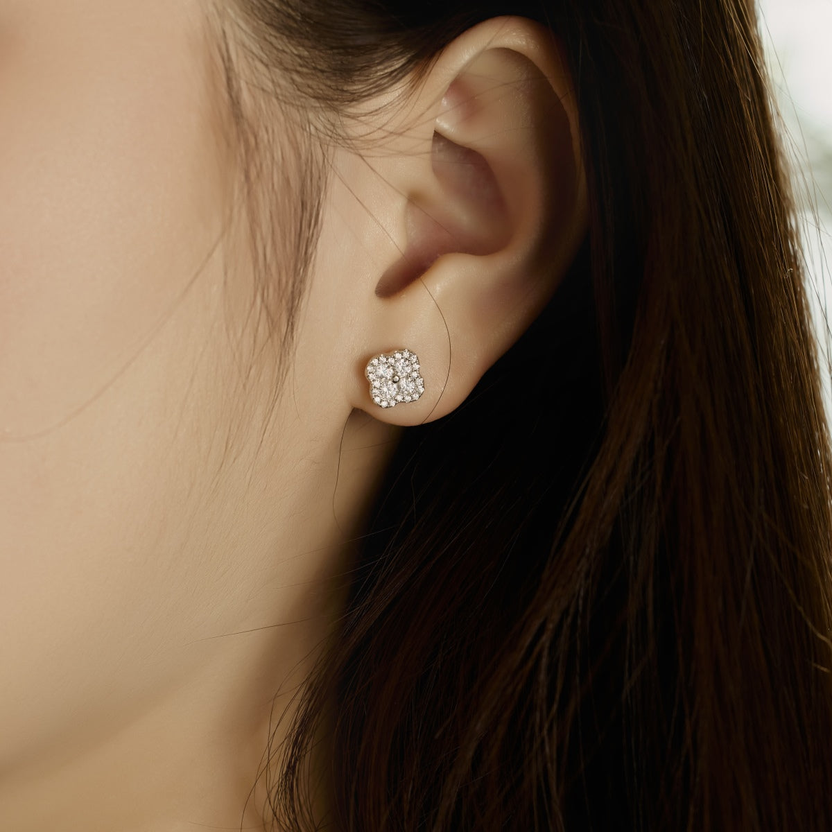 [ElanLuxe Jewelry]Four-Leaf Clover Flower Shaped Earrings