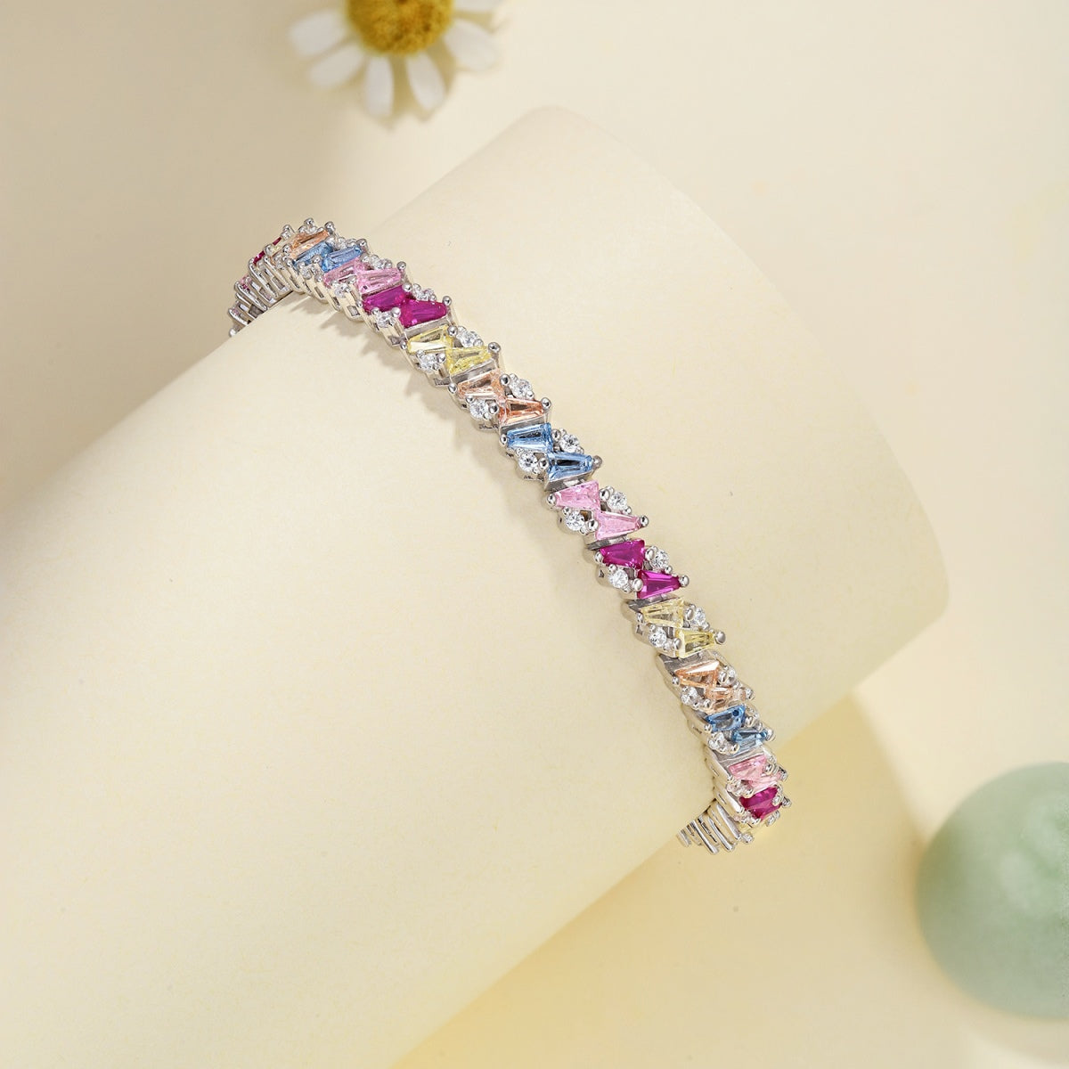 [ElanLuxe Jewelry]Ornate Sparkling Multi Cut Party Bracelet