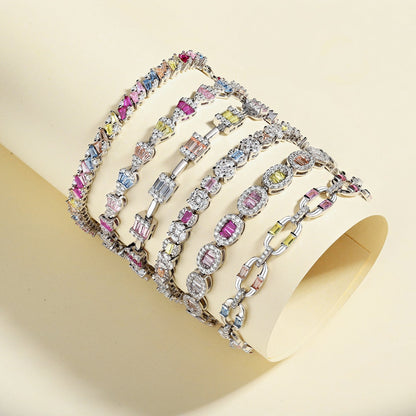 [ElanLuxe Jewelry]Ornate Sparkling Multi Cut Party Bracelet