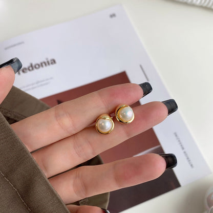 [ElanLuxe Jewelry]Dainty Bread Pearl Earrings
