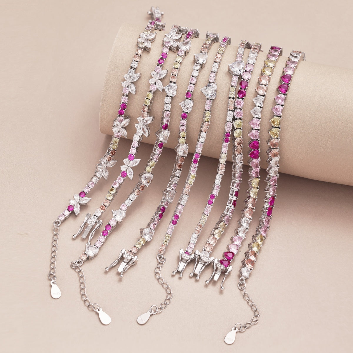 [ElanLuxe Jewelry]Sparkling Colorful Full Heart Tennis Necklace