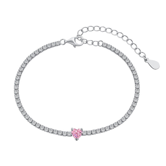 [ElanLuxe Jewelry]0.5 Carat Elegant Romantic Heart Shape Lover Bracelet