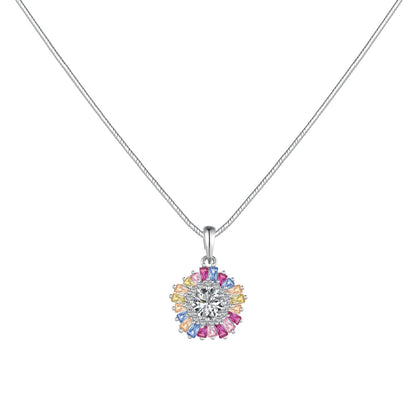 [ElanLuxe Jewelry]Charming Flower Colorful Necklace