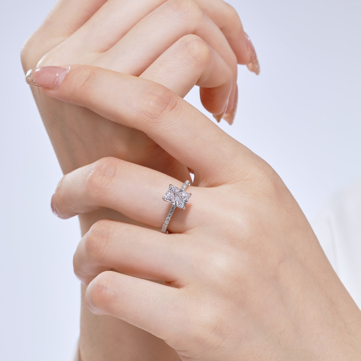 [ElanLuxe Jewelry]2.0 Carat Dazzling Sparkling Radiant Cut Party Ring