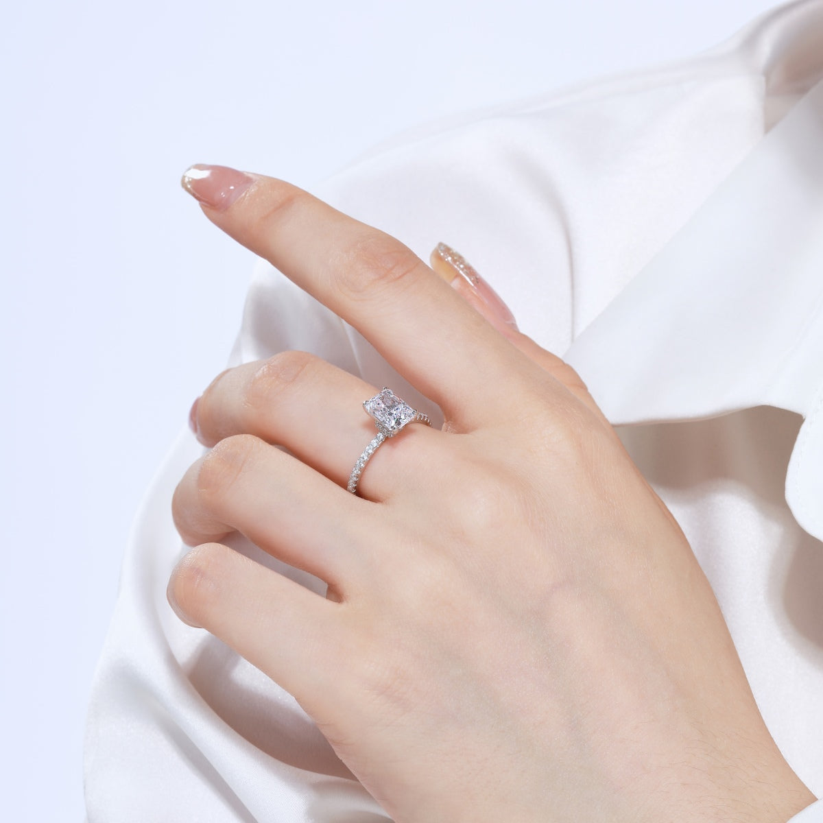 [ElanLuxe Jewelry]2.0 Carat Dazzling Sparkling Radiant Cut Party Ring