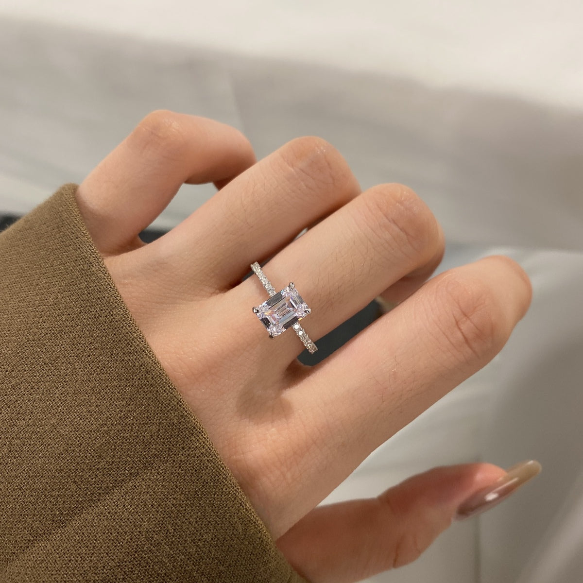 [ElanLuxe Jewelry]2.0 Carat Scintillating Ornate Radiant Cut Party Ring