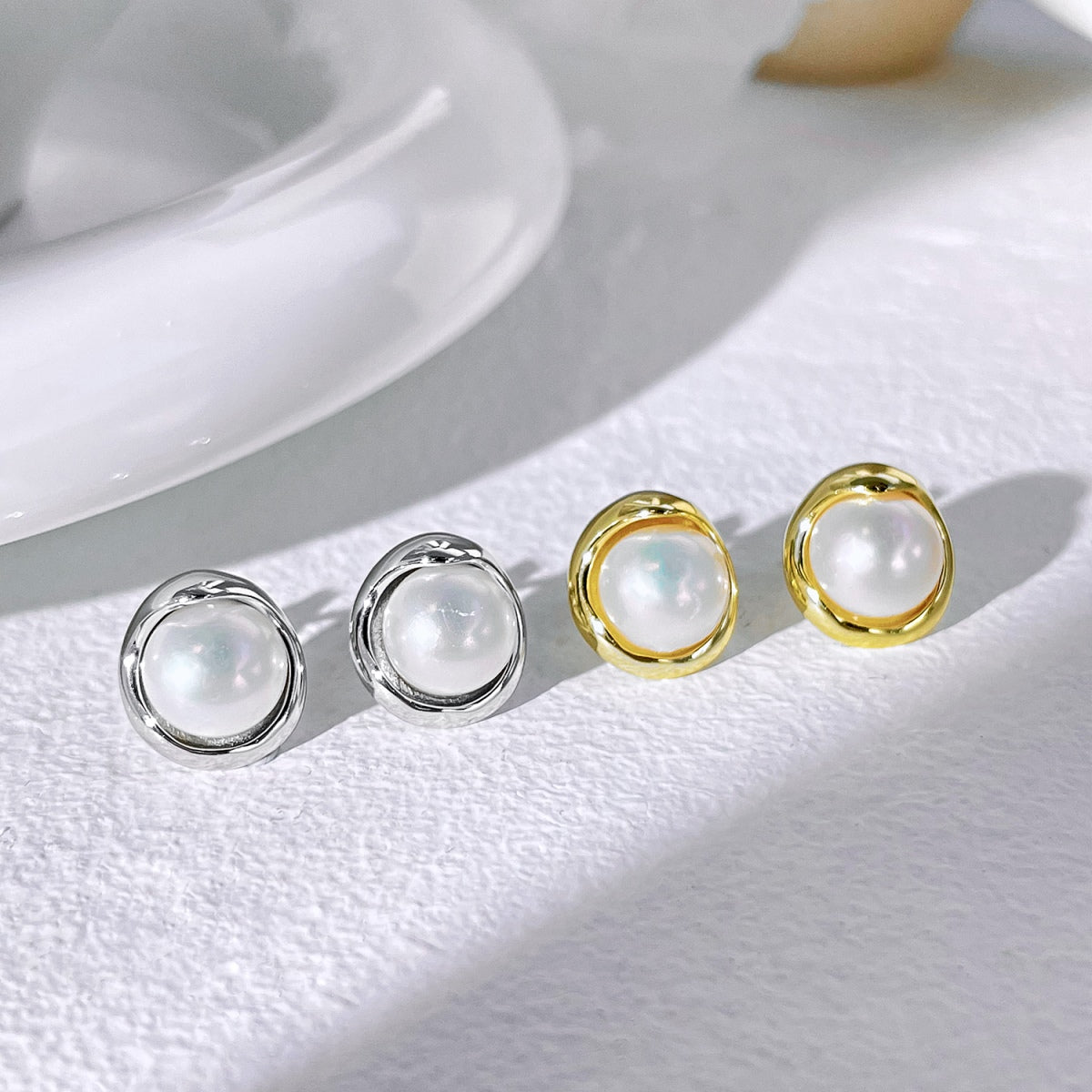 [ElanLuxe Jewelry]Dainty Bread Pearl Earrings