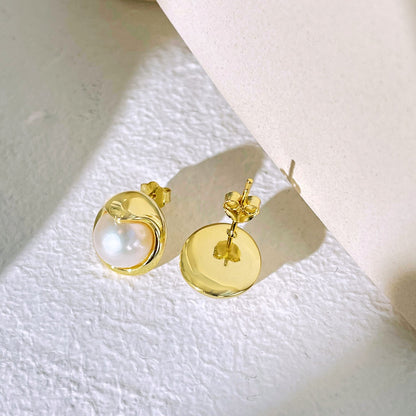 [ElanLuxe Jewelry]Dainty Bread Pearl Earrings