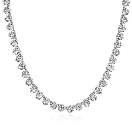 [ElanLuxe Jewelry]Ornate Heart Cut Tennis Necklace