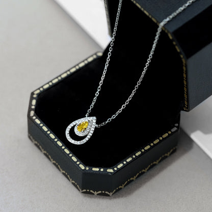 [ElanLuxe Jewelry]Sparkling Pear Cut Necklace
