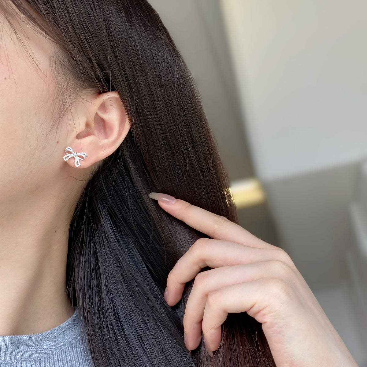 [ElanLuxe Jewelry]Dainty Bow Shape Earrings