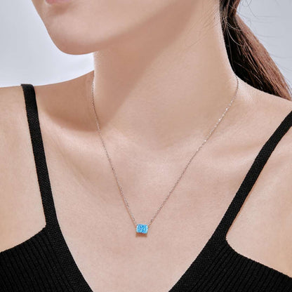 [ElanLuxe Jewelry]Luxurious Square Shape Colorful Necalack