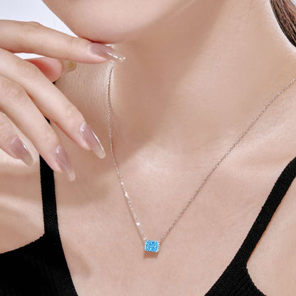 [ElanLuxe Jewelry]Luxurious Square Shape Colorful Necalack
