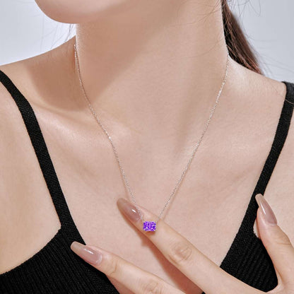 [ElanLuxe Jewelry]Luxurious Square Shape Colorful Necalack