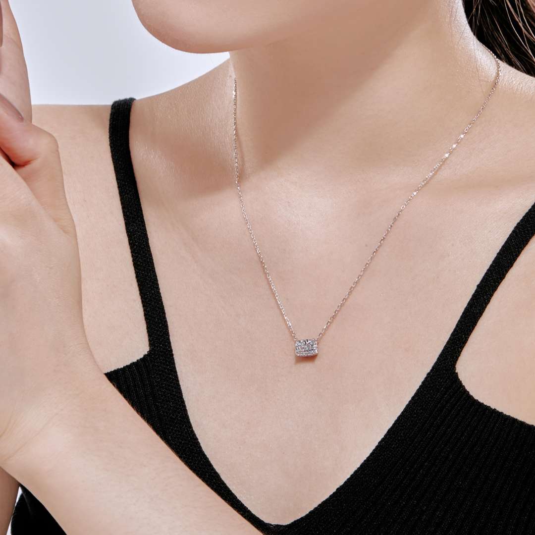 [ElanLuxe Jewelry]Luxurious Square Shape Colorful Necalack