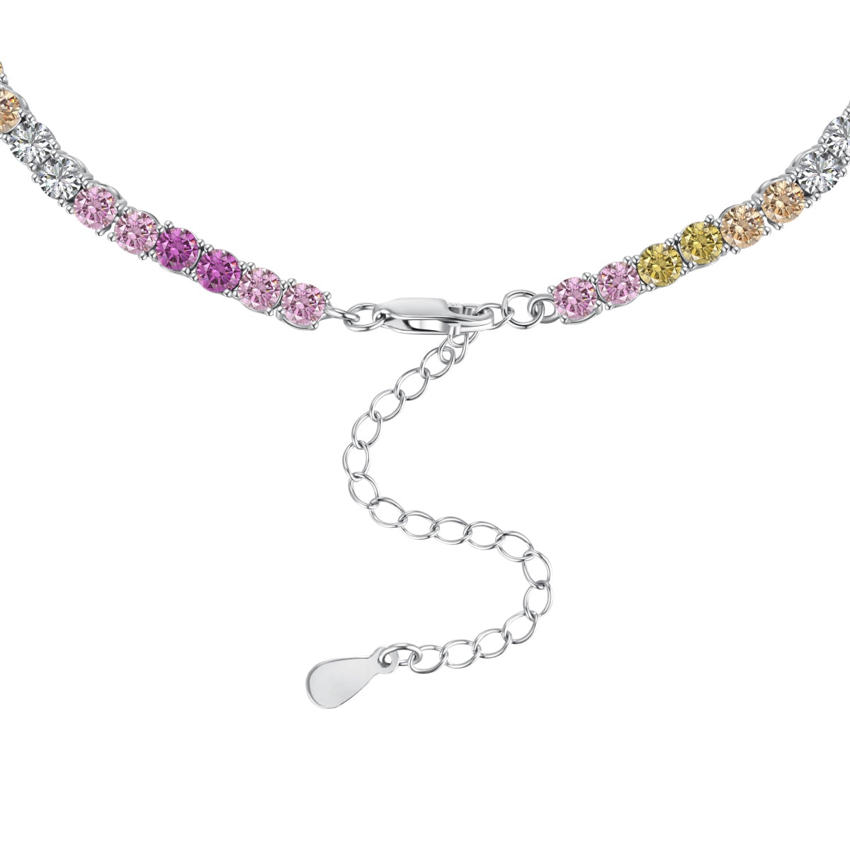 [ElanLuxe Jewelry]Delicate Colorful Tennis Necklace