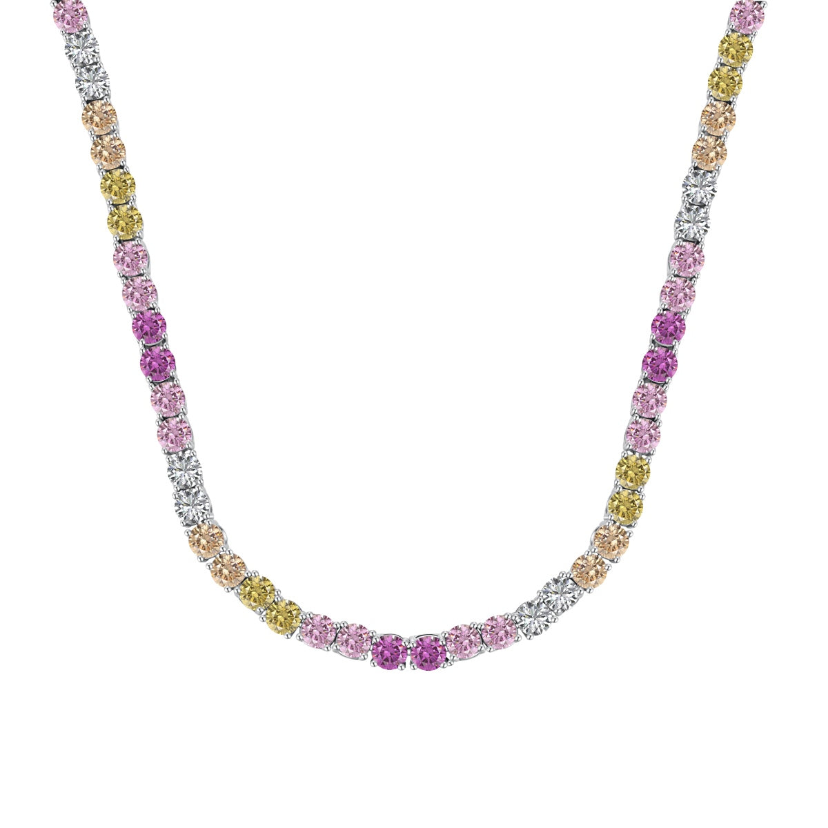 [ElanLuxe Jewelry]Delicate Colorful Tennis Necklace