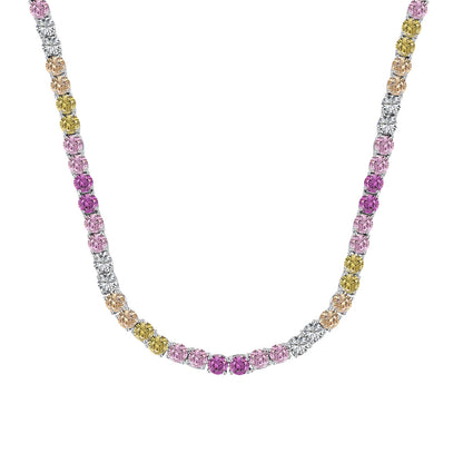 [ElanLuxe Jewelry]Delicate Colorful Tennis Necklace