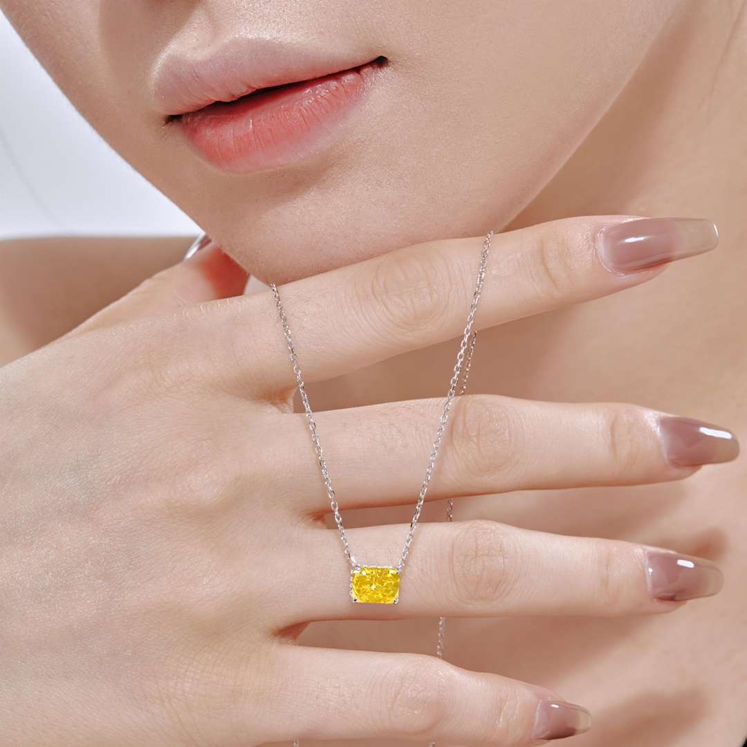 [ElanLuxe Jewelry]Luxurious Square Shape Colorful Necalack