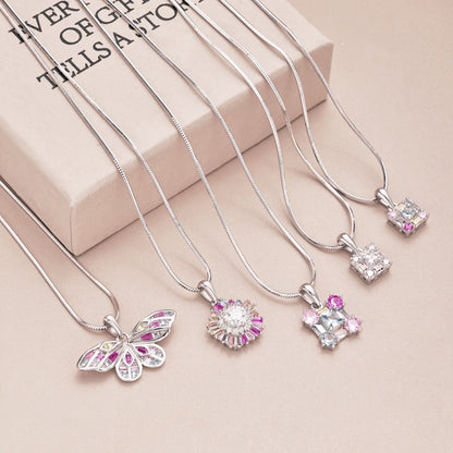 [ElanLuxe Jewelry]Charming Flower Colorful Necklace