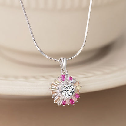 [ElanLuxe Jewelry]Charming Flower Colorful Necklace