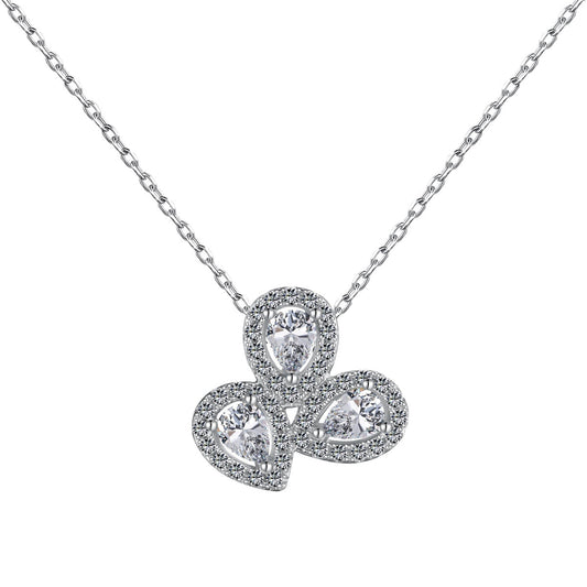 [ElanLuxe Jewelry]Elegant Flower Shape Pear Cut Necklace