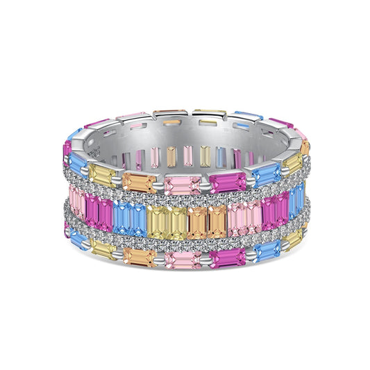 [ElanLuxe Jewelry]Dazzling Colorful Radiant Cut Party Ring