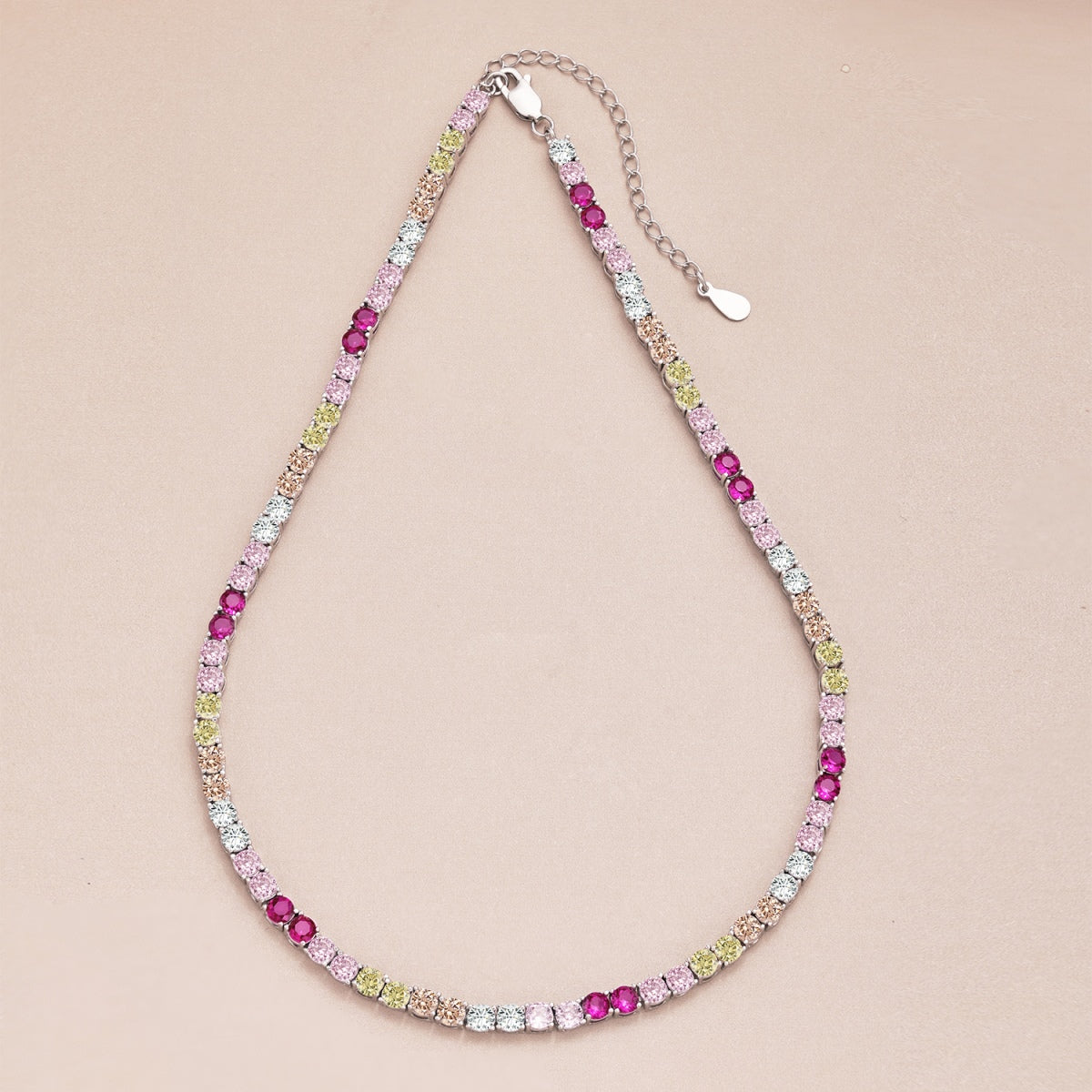 [ElanLuxe Jewelry]Delicate Colorful Tennis Necklace