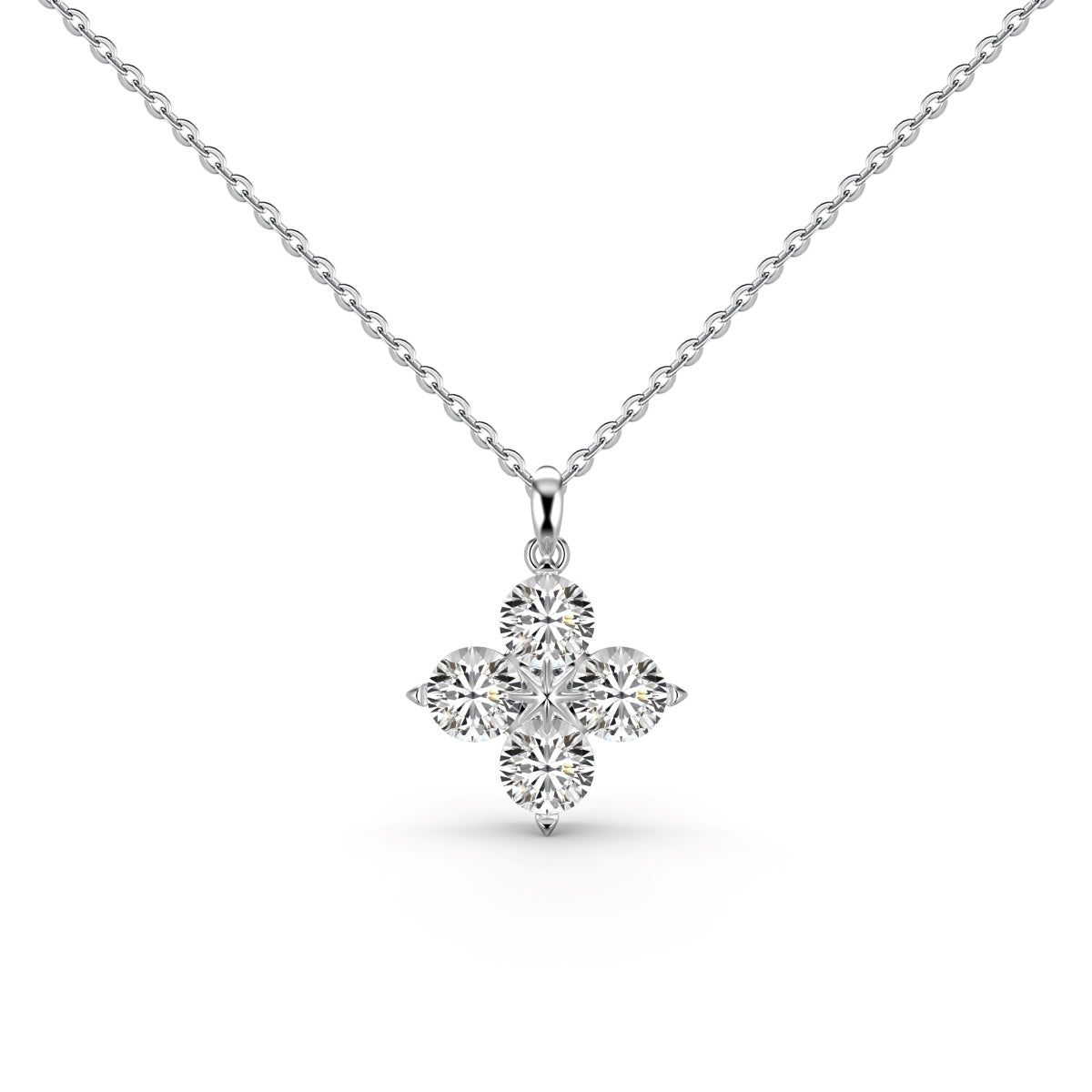 [ElanLuxe Jewelry]Four-Leaf Clover And Eight-Pointed Star Necklace