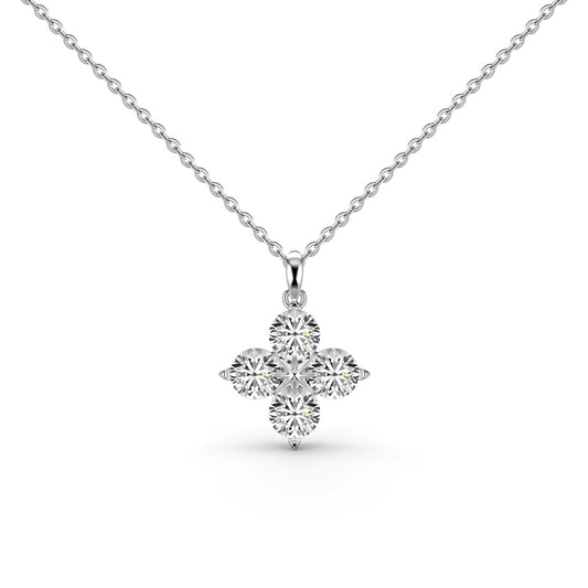 [ElanLuxe Jewelry]Four-Leaf Clover And Eight-Pointed Star Necklace