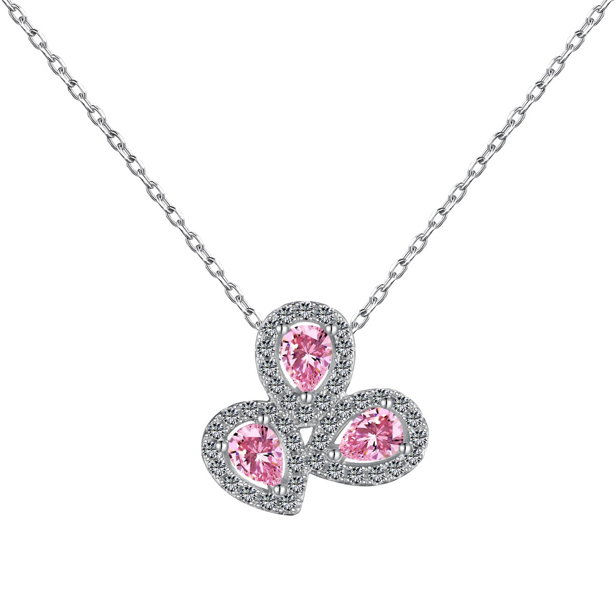 [ElanLuxe Jewelry]Elegant Flower Shape Pear Cut Necklace