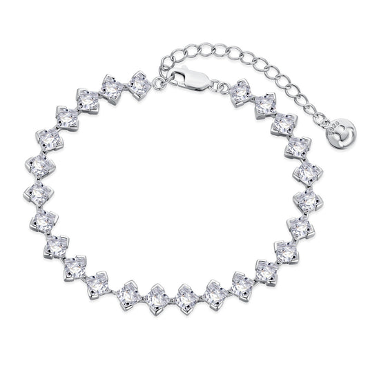 [ElanLuxe Jewelry]0.5 Carat Ornate Princess Cut Daily Bracelet