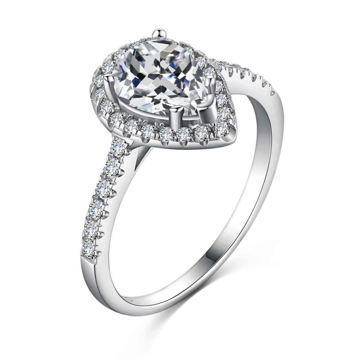 [ElanLuxe Jewelry]1.0 Carat Luxurious Resplendent Water Drop Shape Wedding Ring