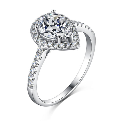 [ElanLuxe Jewelry]1.0 Carat Luxurious Resplendent Water Drop Shape Wedding Ring