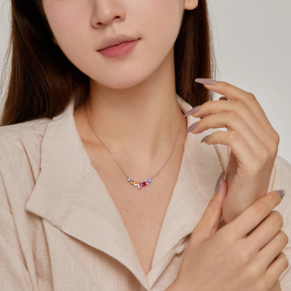 [ElanLuxe Jewelry]Dainty Colorful Heart Necklace