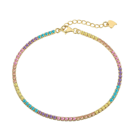 [ElanLuxe Jewelry]Dazzling Colorful Round Cut Daily Bracelet