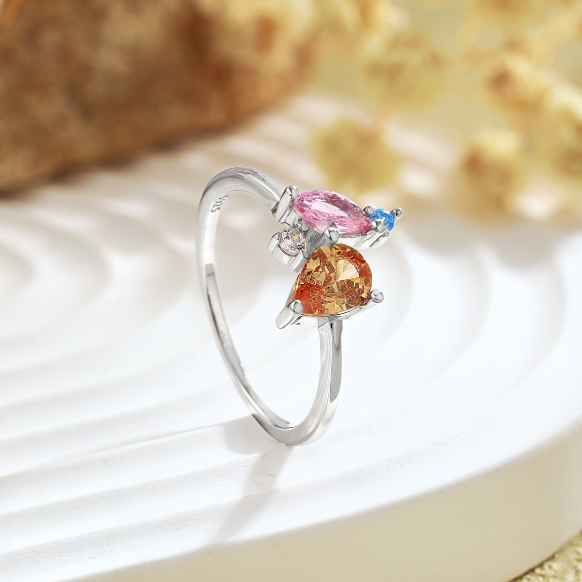 [ElanLuxe Jewelry]Radiant Colorful Multi Cut Daily Ring