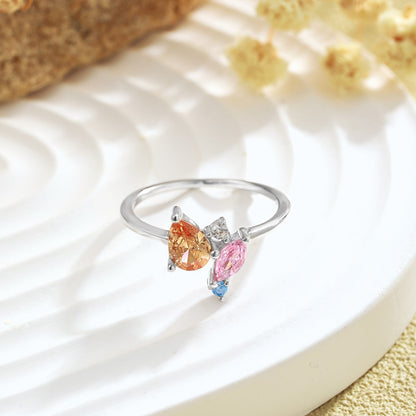 [ElanLuxe Jewelry]Radiant Colorful Multi Cut Daily Ring