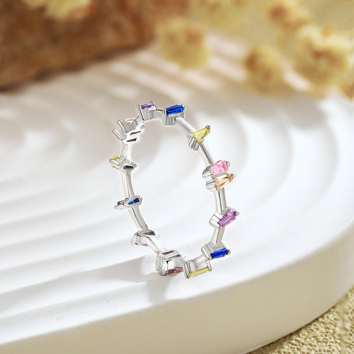 [ElanLuxe Jewelry]Unique Trapezoid Cut Daily Ring