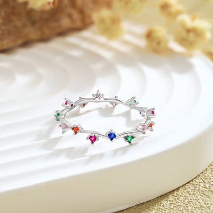 [ElanLuxe Jewelry]Radiant Colorful Round Cut Daily Ring