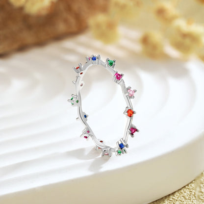 [ElanLuxe Jewelry]Radiant Colorful Round Cut Daily Ring