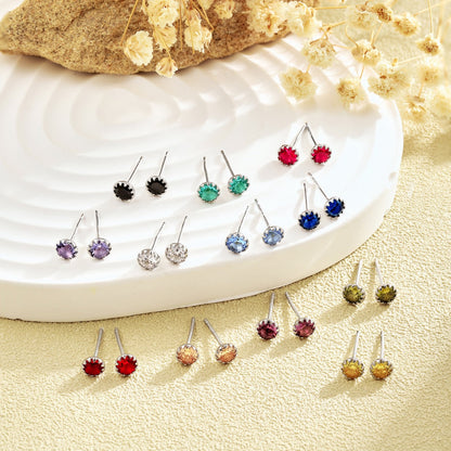 [ElanLuxe Jewelry]Sparkling Colorful Round Shape Earrings