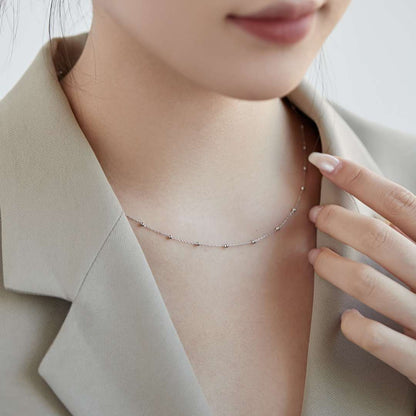 [ElanLuxe Jewelry]Small Bead Clavicle Chain Simple Necklace