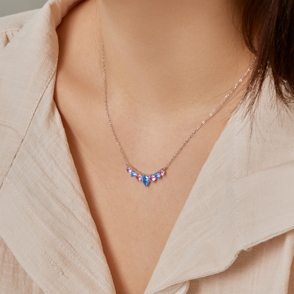 [ElanLuxe Jewelry]Dainty Colorful Heart Necklace
