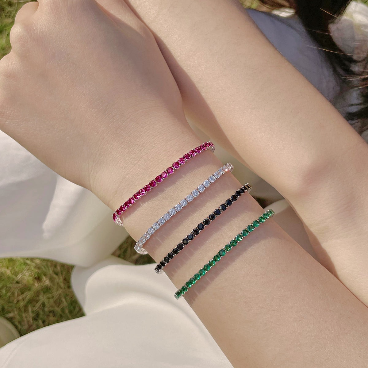 [ElanLuxe Jewelry]Radiant Colorful Round Cut Party Bracelet