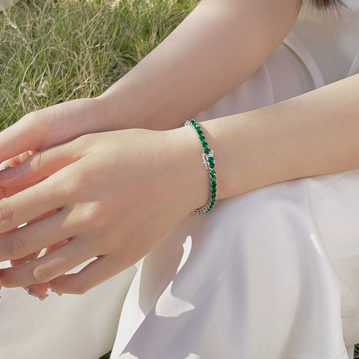 [ElanLuxe Jewelry]Radiant Colorful Round Cut Party Bracelet